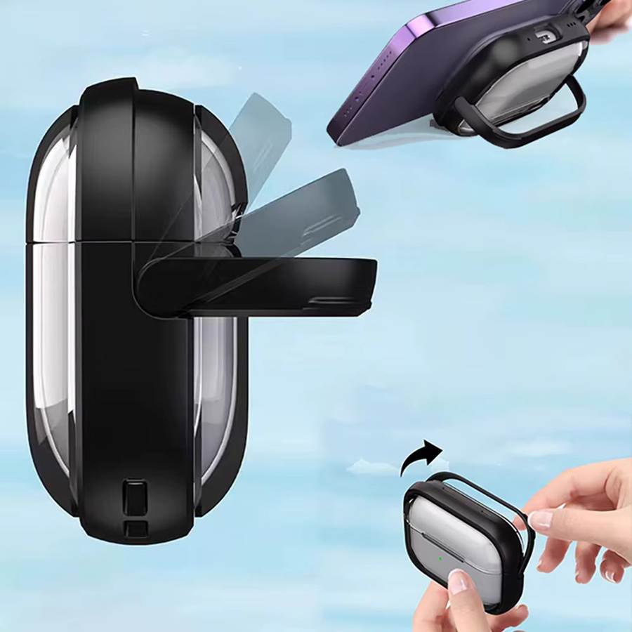 Stoßfeste transparente Schutzhülle für Apple AirPods Pro 3 mit Ständer für die kabellose Ladebox - Bild 3