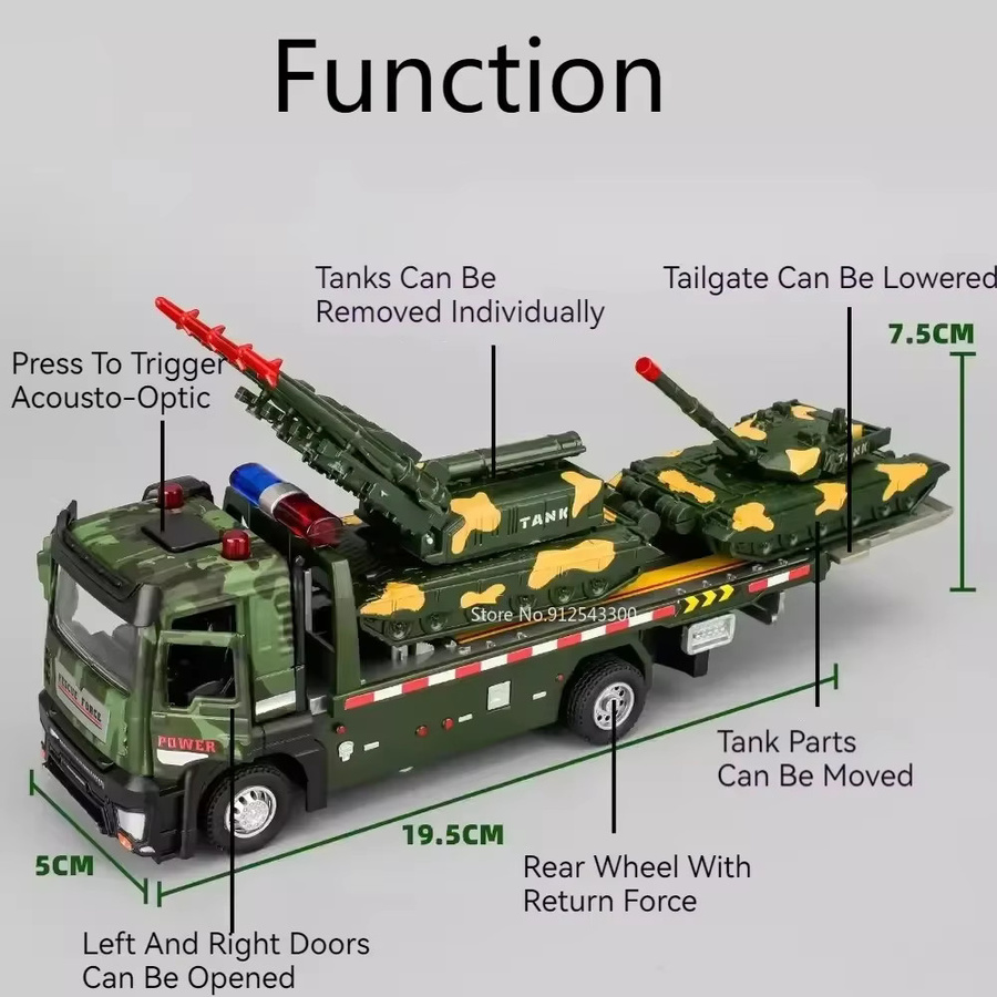 MAKEDA ATTACK-11 Drohnenstartwagen Panzertransportmodell, 1:32, Metall, mit Licht und Sound - Bild 3