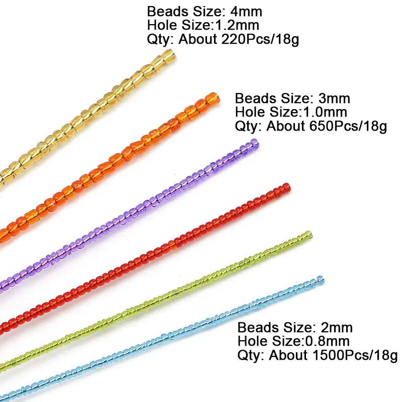 JHNBY Glas-Bastelperlen Rocailles, silberfarben, 2 mm, 1500 Stück - Bild 1