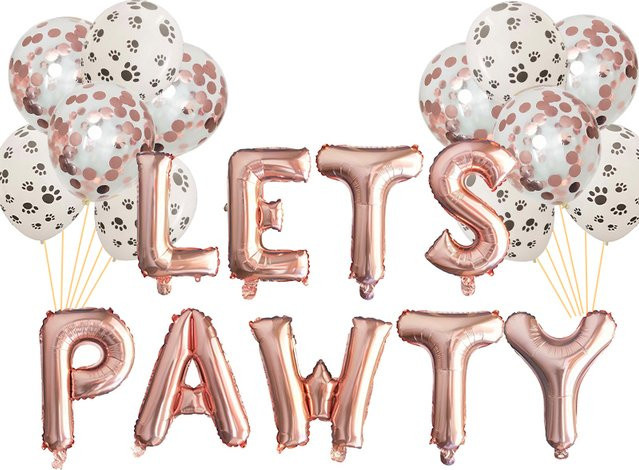 YAYB Let's Pawty Folienballon Set zur Hund Geburtstag Party Dekoration für Kinder - Bild 1
