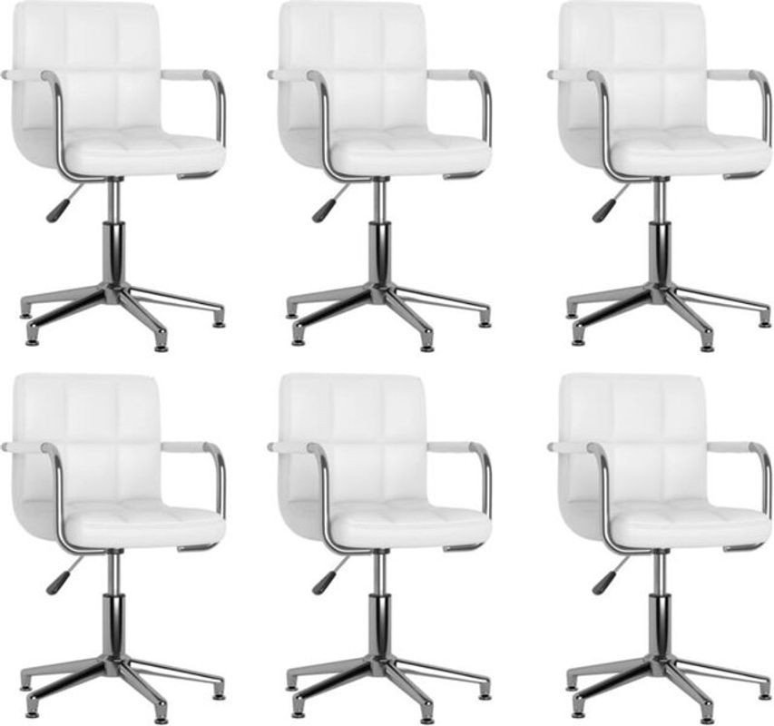 Vidaxl Esszimmerstühle 6er Set Modern Weiß Kunstleder - Bild 1