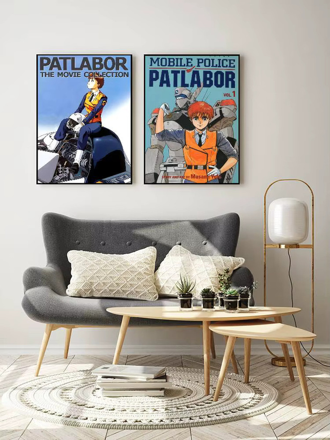 Klassisches Patlabor Anime Poster mit Aufkleberdruck, wasserfeste Wandkunst aus Papier, Mehrfarbig, B/H: 15 x 15 cm - Bild 6