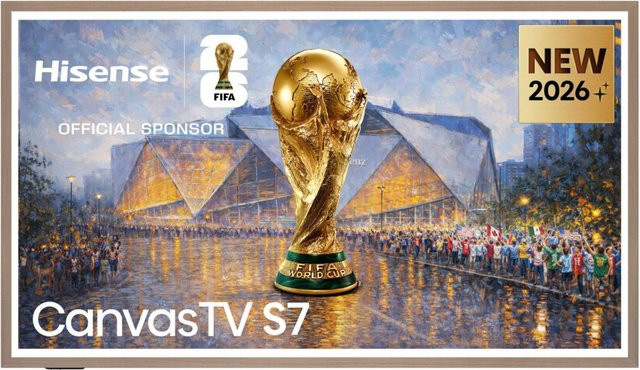 Hisense 55S7DS Canvas Smart TV in Walnuss, 139 cm (55 Zoll), 4K Ultra HD QLED, 144 Hz, LCD mit Sprachsteuerung und DVB-T2/C/S2 - Bild 1