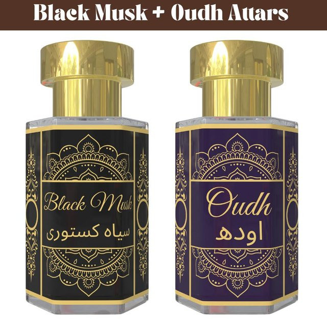 Heroot Schwarzer Moschus und Oudh Attar Set, 2 x 6 ml, Unisex, Moschus - Bild 1