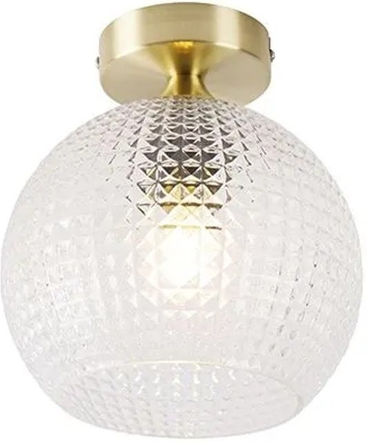 QAZQA Art-Deco Deckenleuchte Sphere in Messing mit transparentem Klarglas - Bild 1