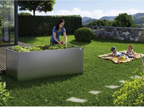 Biohort Hochbeet aus Metall in Quarzgrau-Metallic, B/T/H: 201 x 77 x 102 cm - Bild 2