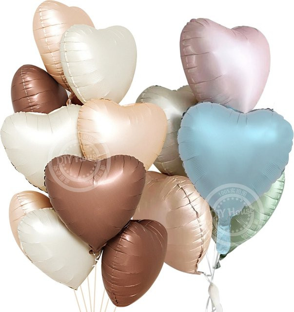 Set aus Herz und Stern Folienballons in Rosa und Blau für deine Geburtstags- oder Hochzeitsdekoration, Durchmesser: 45,72 cm - Bild 1
