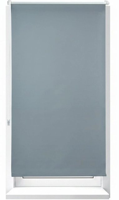 Relaxdays Verdunkelungsrollo Thermo aus Aluminium und Stoff, Grau, B: 90 cm, H: 210 cm - Bild 1