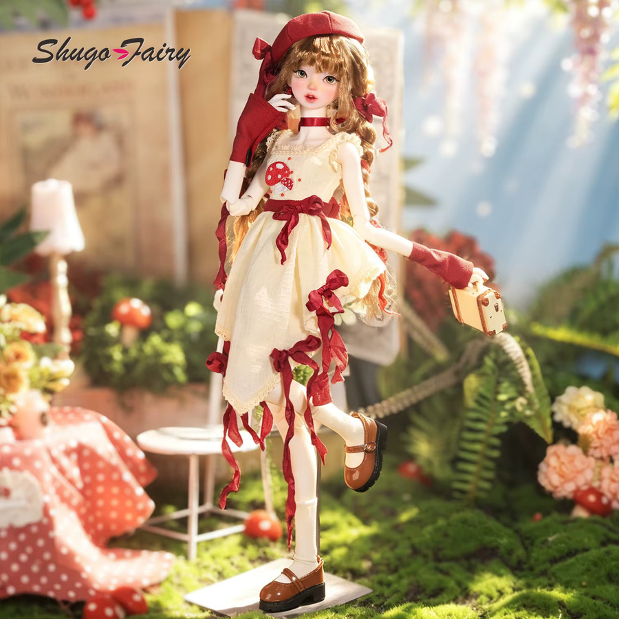 ShugaFairy Rowan A, Gelenkpuppe, 1/4 BJD, Rotkäppchen-Kleid mit Baskenmütze, 2-in-1-Stil - Bild 5