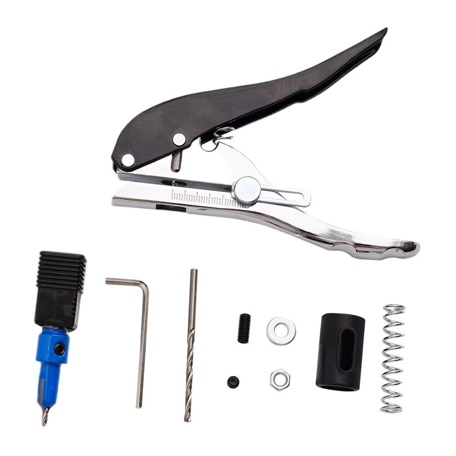 Manuelle Lochzange für 8/10mm Randlocher zur Stanzen von Kunststoff, Papier, PVC und ABS in Schwarz - Bild 4
