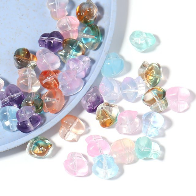 lingsai Perlen, Kürbis geformt, Glas, Mix Farbe, 12 mm - Bild 1