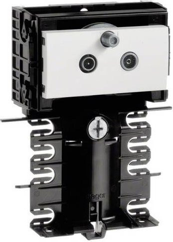 Hager Elektro-Sockelleisten-Zubehör Geräteeinsatz für Antenne und SAT in Weiß - Bild 1