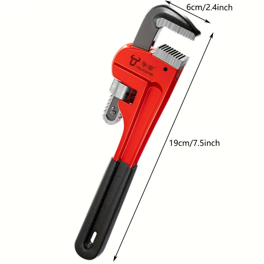 NIUXIANG Rohrschlüssel aus Aluminium in Rot mit verstellbaren Hakenbacken und I-Beam-Griff - Bild 5