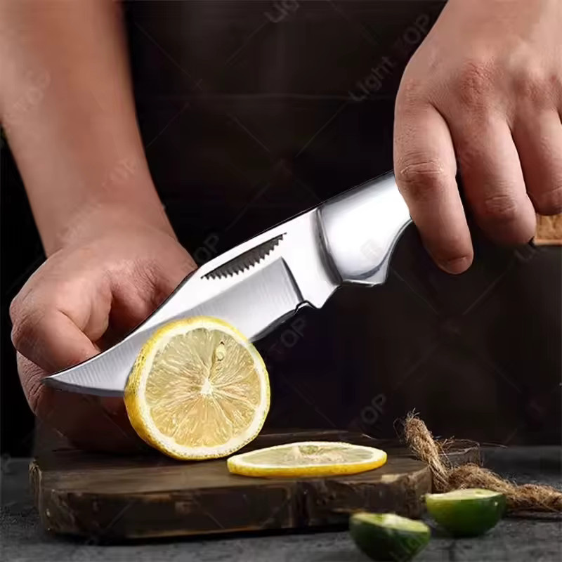 WXCOO Mini Edelstahl Klappmesser mit Kunstharzgriff als Schlüsselanhänger und Obstschälmesser - Bild 3