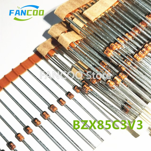 100 Stück BZX85 Zener-Dioden Set in verschiedenen Spannungen 2,7 V bis 5,1 V, 1,3 W, Gehäuse DO-41 von FANCOO - Bild 1