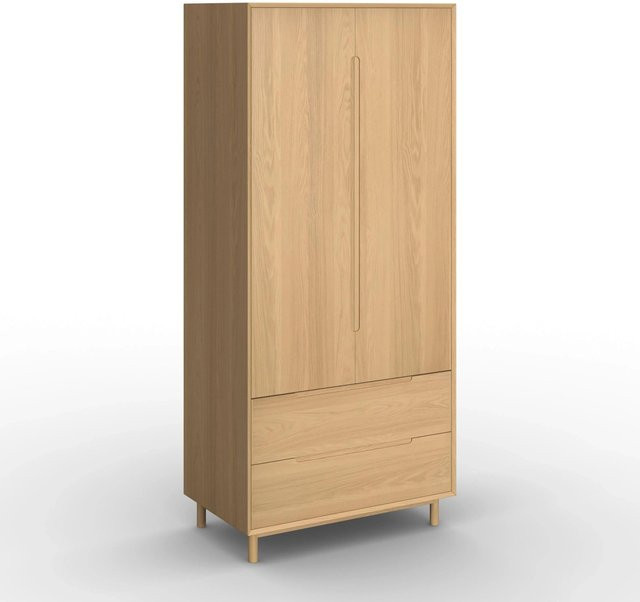 Bessagi Home Drehtürenschrank Marlo in Eichefarben mit Soft-Close-Türen und integrierten Schubladen, B/T/H: 100 x 60 x 223 cm - Bild 1