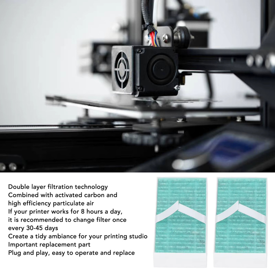 2-teiliges Luftfilter-Set aus Aktivkohle als Ersatz für Flashforge Adventurer 5M zur hocheffizienten Partikelreinigung - Bild 2