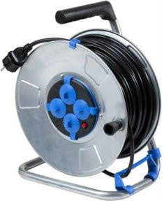 AS Schwabe Metall-Kabeltrommel Schwarz 50 m IP20 H05RR-F 3G1,5 - Bild 1