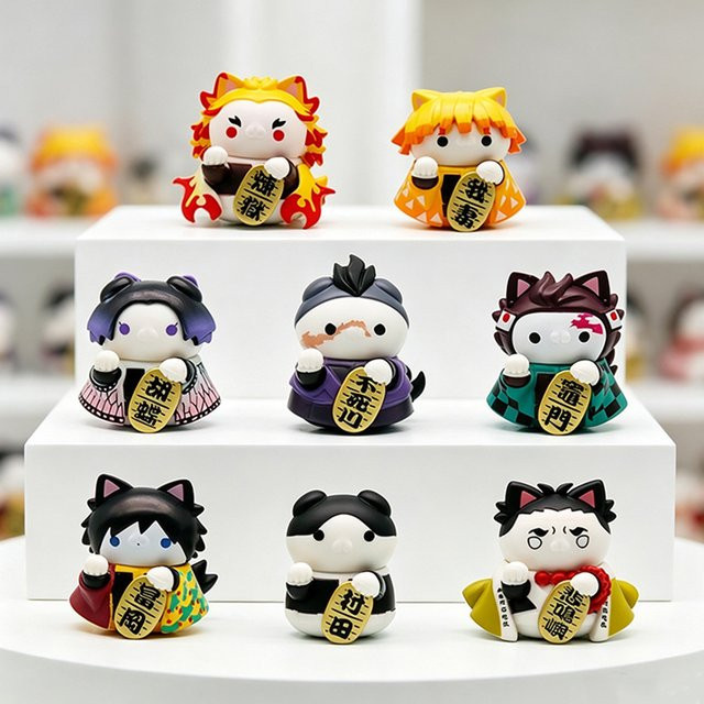 Bandai Demon Slayer, Nezuko, Tanjirou, Zenitsu, Inosuke, 8-teiliges Set, Mini-Figuren - Bild 1