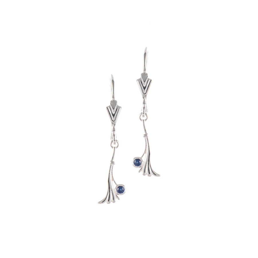 Ohrringe 925 Silber, Zirkonia, blau - Bild 1