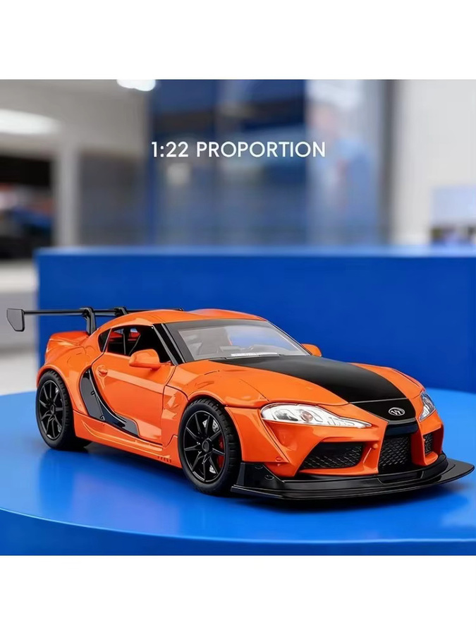 MAKEDA Toyota Supra Modellauto, 1:22, mit Licht & Sound, orange - Bild 4