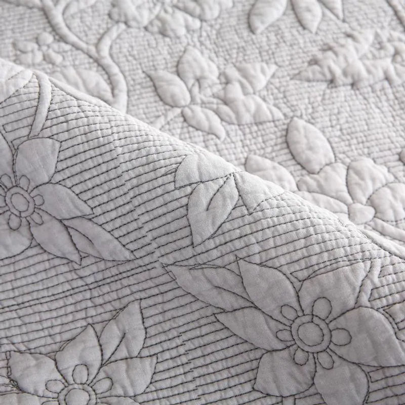 Super Six Besticktes Blumen Sofa Kissen aus gewaschener Baumwolle, quadratisch, B/T/H: 70 x 70 x 1 cm - Bild 2