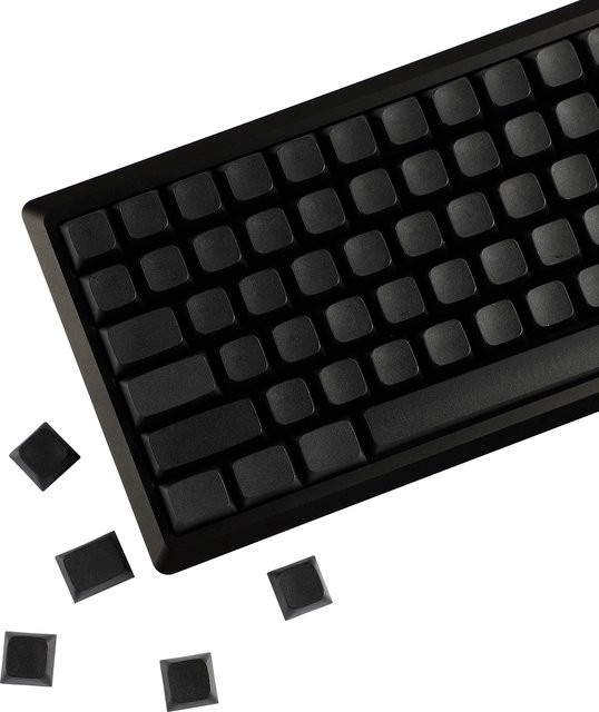 YMDK ZDA Tastenkappen aus PBT in Schwarz, XDA v2 Profil, ANSI ISO kompatibel für GK61 64 68 96 KBD75 Planck Preonic Wings Filco SP64 SP84 - Bild 1