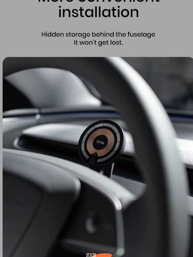 YESPLEASE Magnetische kabellose Ladehalterung für Tesla Model 3/Y Juniper, Auto-Handyhalterung in Schwarz - Bild 1