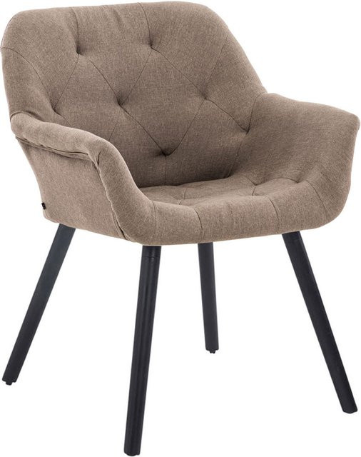 TPFLiving Besucherstuhl Cassius mit Stoffbezug und Holzgestell in Taupe und Schwarz, B/T/H: 67 x 60 x 83 cm - Bild 1