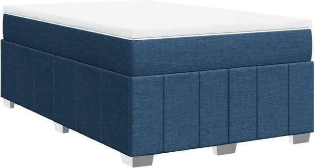 vidaXL Boxspringbett mit Matratze Blau, Hybridbett mit Taschenfederkern, B/T: 120 x 190 cm - Bild 1