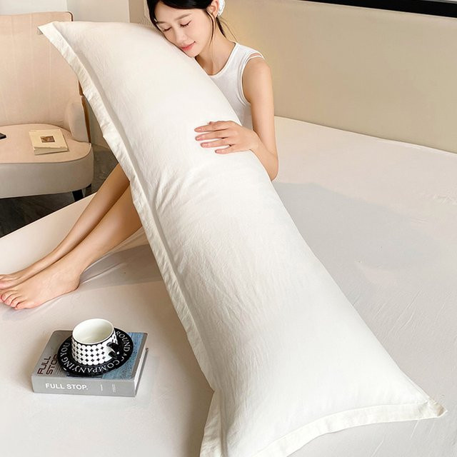ZHENXISHUSHIMOXI Doppel-Körperkissenbezug für Dakimakura und Bett, einfarbig, Blau/Weiß, B: 48 cm, L: 120 cm - Bild 1