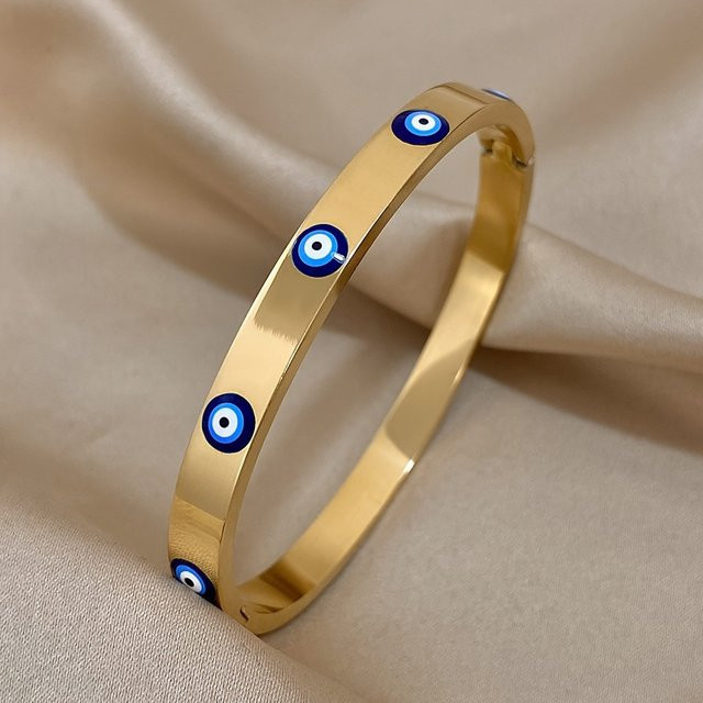 Yupsk Mode Armband Armreif, Edelstahl, Gold, Damen, Blau - Bild 1