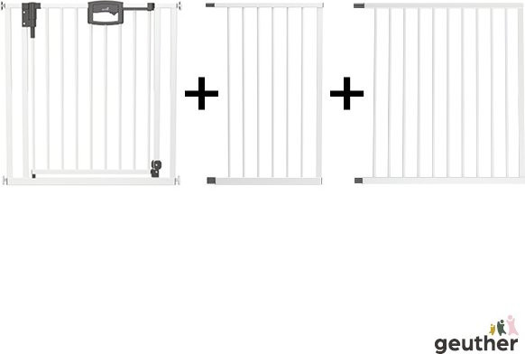Geuther Tür- und Treppenschutzgitter Easylock Plus zum Klemmen aus Metall in Anthrazit oder Weiß, erweiterbar ohne Bohren - Bild 1