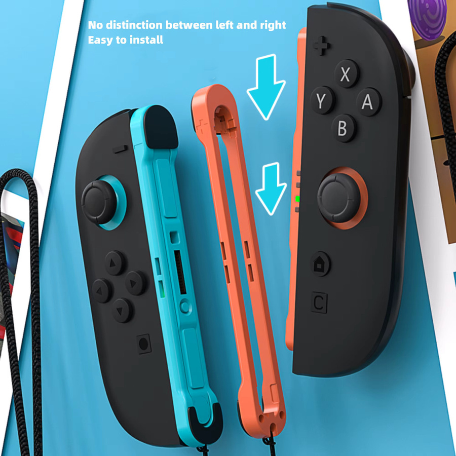 Benicabaly 2er-Pack Handgelenkschlaufen für Nintendo Switch Joy-Pad in Blau, verstellbare Anti-Fall-Handschlaufe für Wireless Controller - Bild 2