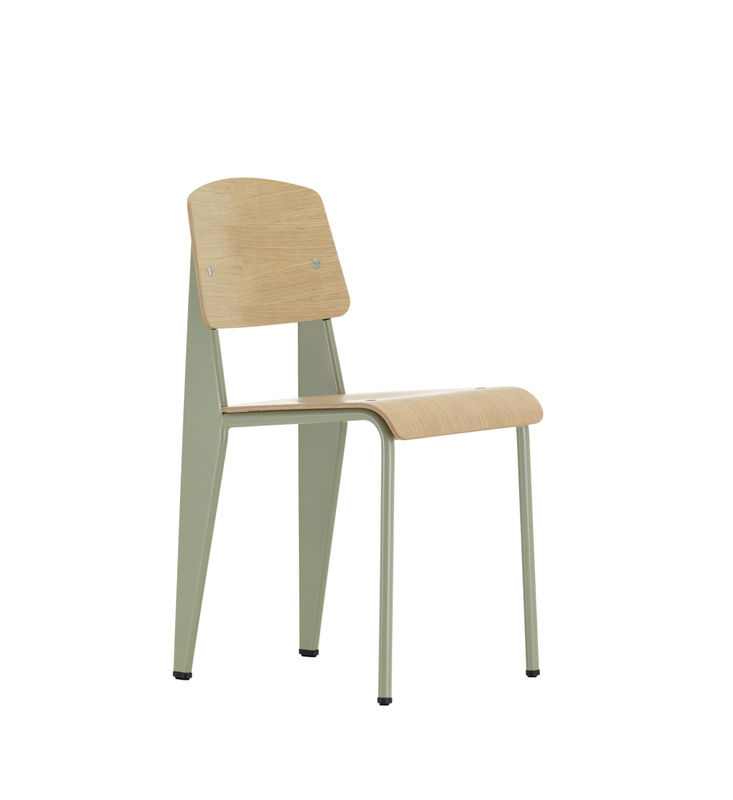 Vitra Standard Stuhl aus Massivholz und pulverbeschichtetem Metall in Green - Bild 2