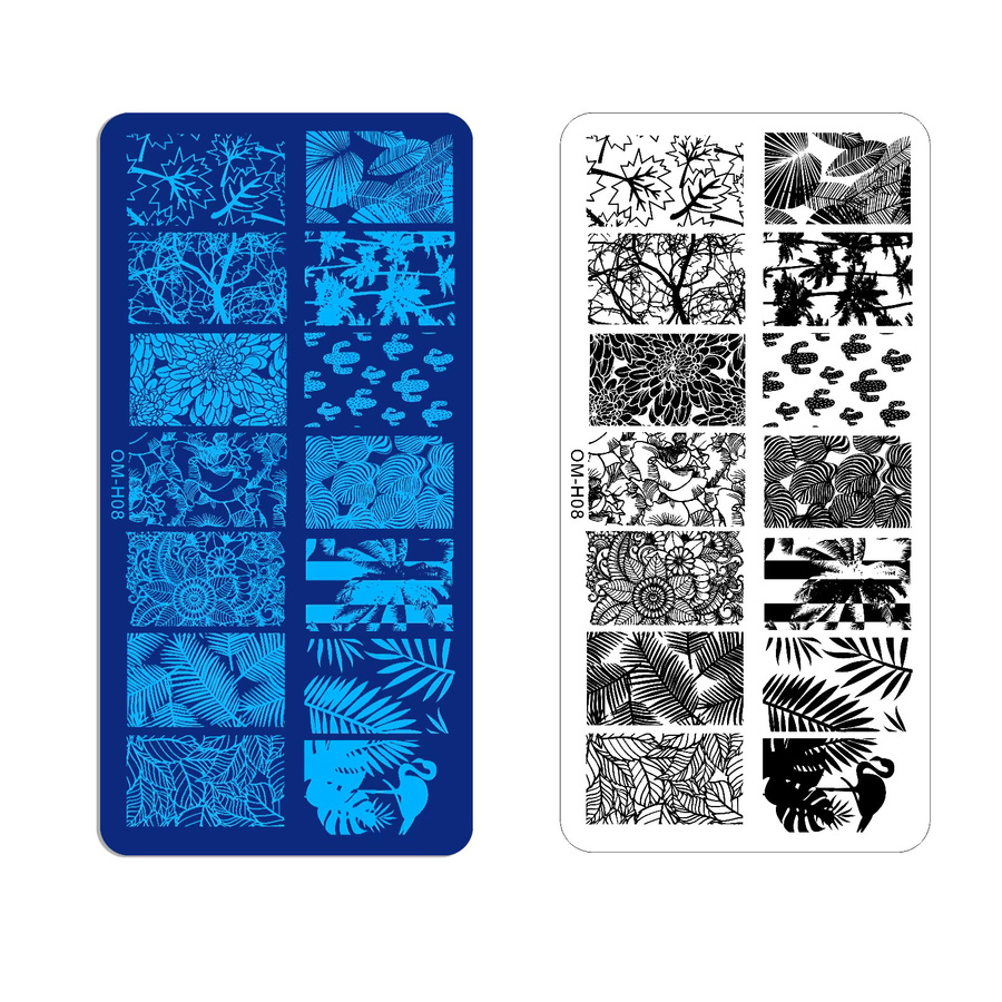 outfox Nail Art Stamping Platte, Edelstahl, 12x6cm, Unisex - Bild 3