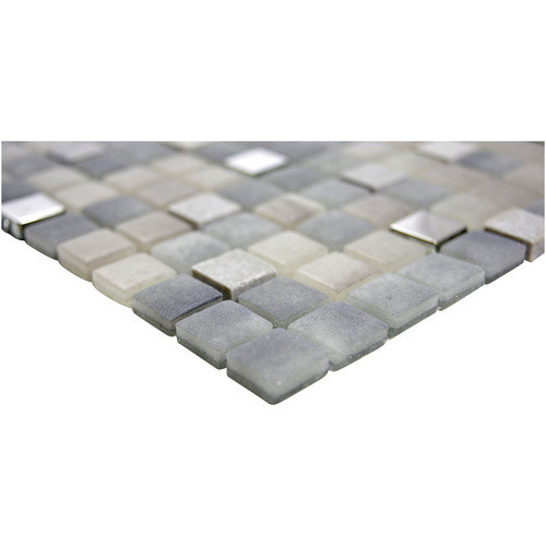 HuH Mosaikfliese Lope in Grau, Glas und Naturstein, Glänzend, B/L: 30 x 30 cm - Bild 2