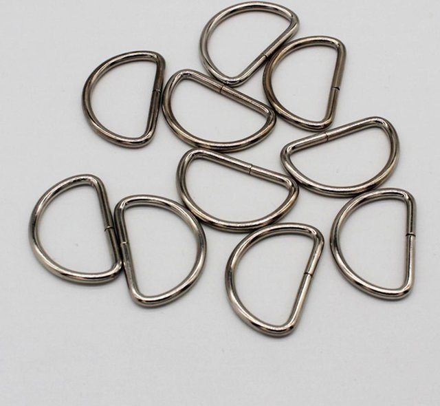 10 Stück Metall D-Ringe von Leisure Times in Silber für Gurtband und Lederhandtaschen, Breite: 25 mm - Bild 1