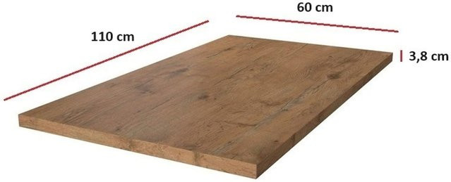Küchenarbeitsplatte Vigo in Eiche Lancelot, braun, B: 110 cm, T: 60 cm, H: 3,8 cm - Bild 1