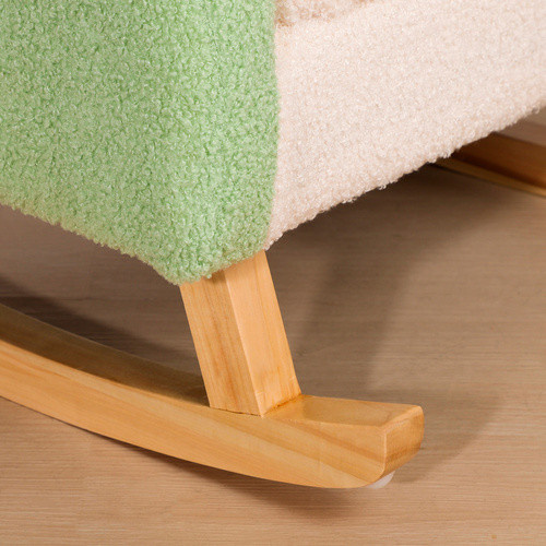 HOMCOM Kindersofa aus Lammfellimitat und Eukalyptusholz mit Armlehnen, Grün, B/T/H: 50 x 45 x 50 cm - Bild 2
