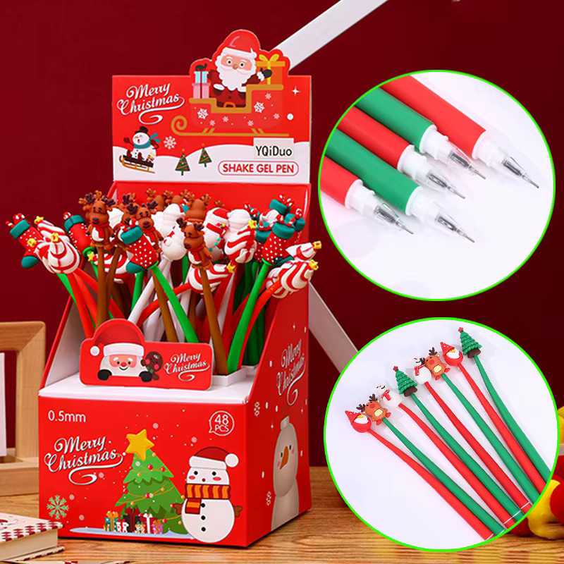 Ataozhekou Weihnachtliche Gelstifte für Kinder mit Elch und Schneemann Ornamenten in Mehrfarbig - Bild 3
