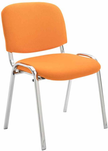 TPFLiving Besucherstuhl Keen mit Stoffbezug in Orange und Chromoptik - Bild 1