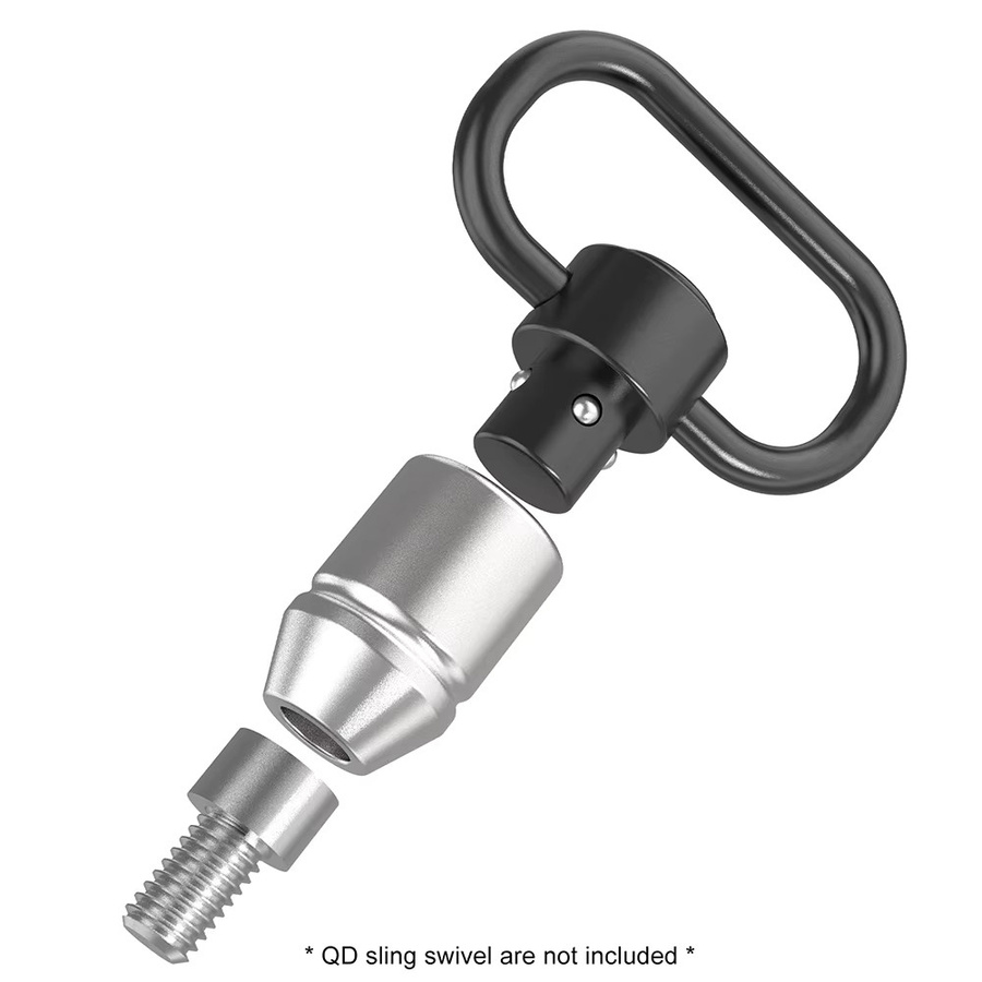 MINIFOCUS Quick Detach Wirbel Stud Mount Base Adapter Kit in Silber mit 2 1/4'' und M6 Schrauben sowie Schraubenschlüssel für Stativ Gimbal Strap QD Sling Mount Swivel - Bild 2