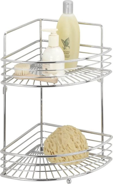 Wenko Badeckregal Milano mit 2 Ablagen in Chrom glänzend, Wandmontage, B/T/H: 37,0 x 22,5 x 31,5 cm - Bild 1