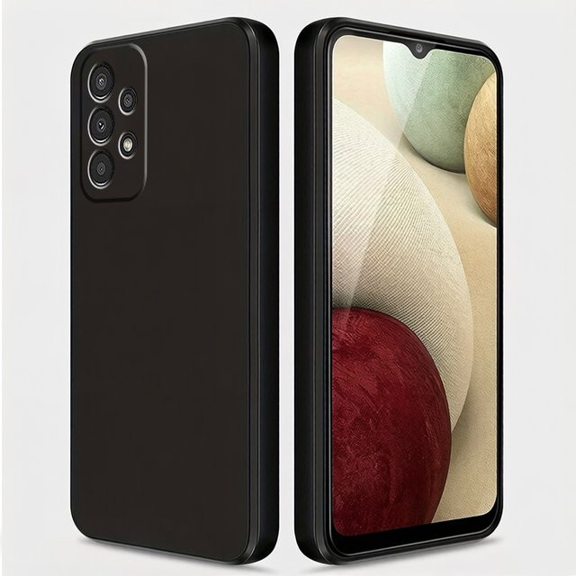 Premium Flüssigsilikon-Hülle für Samsung Galaxy A13 4G in Grün und Schwarz mit Anti-Fingerabdruck-Beschichtung und glatter Oberfläche - Bild 1