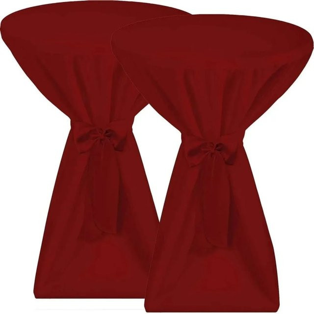 Beautissu Premium Stehtischhusse 2-teilig in Bordeaux mit Durchmesser: 70 cm - Bild 1