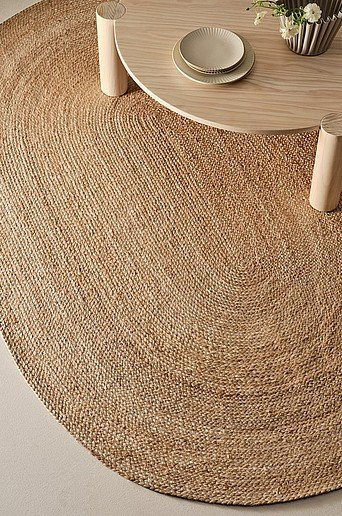 Jotex AZZURA ovaler Juteteppich in Beige mit rutschfester Unterseite - Bild 1