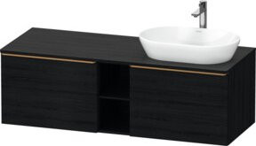 Duravit Waschtischunterschrank D-Neo in Eiche matt und Schwarz, Wandhängend, B/T/H: 140 x 55 x 45,9 cm - Bild 1