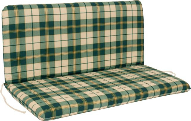 DEGAMO Auflage BOSTON für 2-Sitzer Bank, grün/beige kariert, abnehmbarer Bezug aus Polyester und Baumwolle - Bild 1