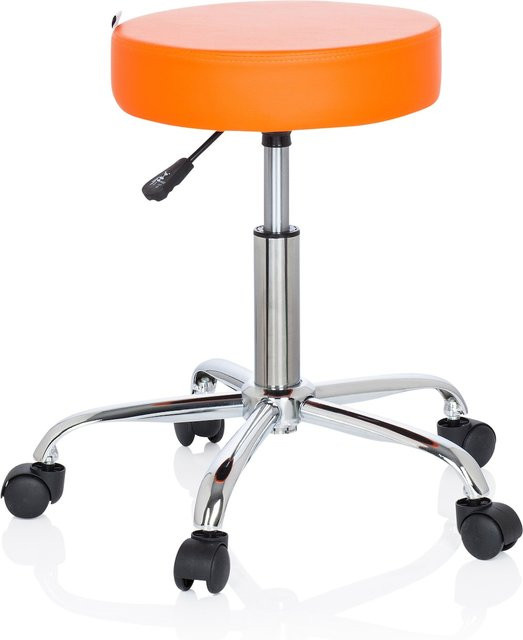 hjh OFFICE Drehhocker OPERATOR II aus Kunstleder ohne Armlehnen mit Rollen - Bild 1